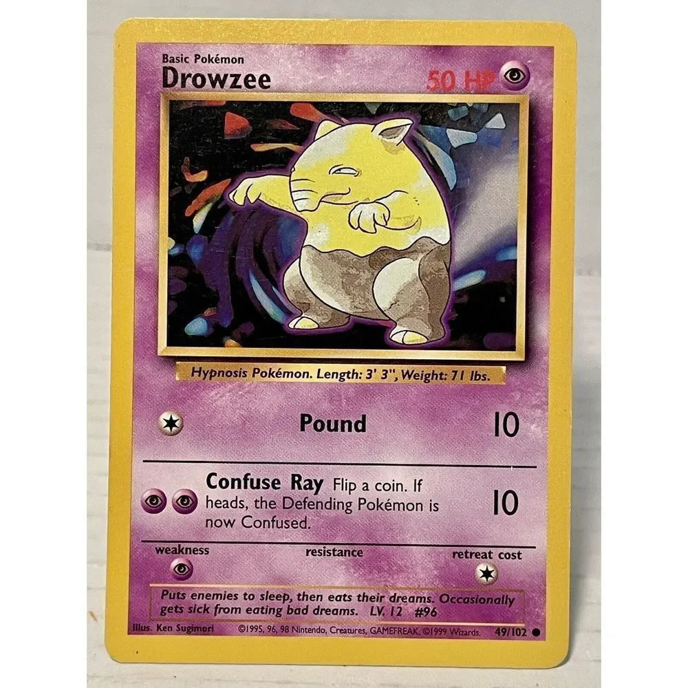 1999 Pokemon TCG Base Set #49/102 Drowzee Unlimited Non-Holo